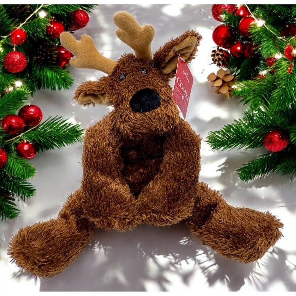 Hallmark Comet Reindeer Christmas Plush Stuffed Animal Sparkly Brown Toy 16 Inch